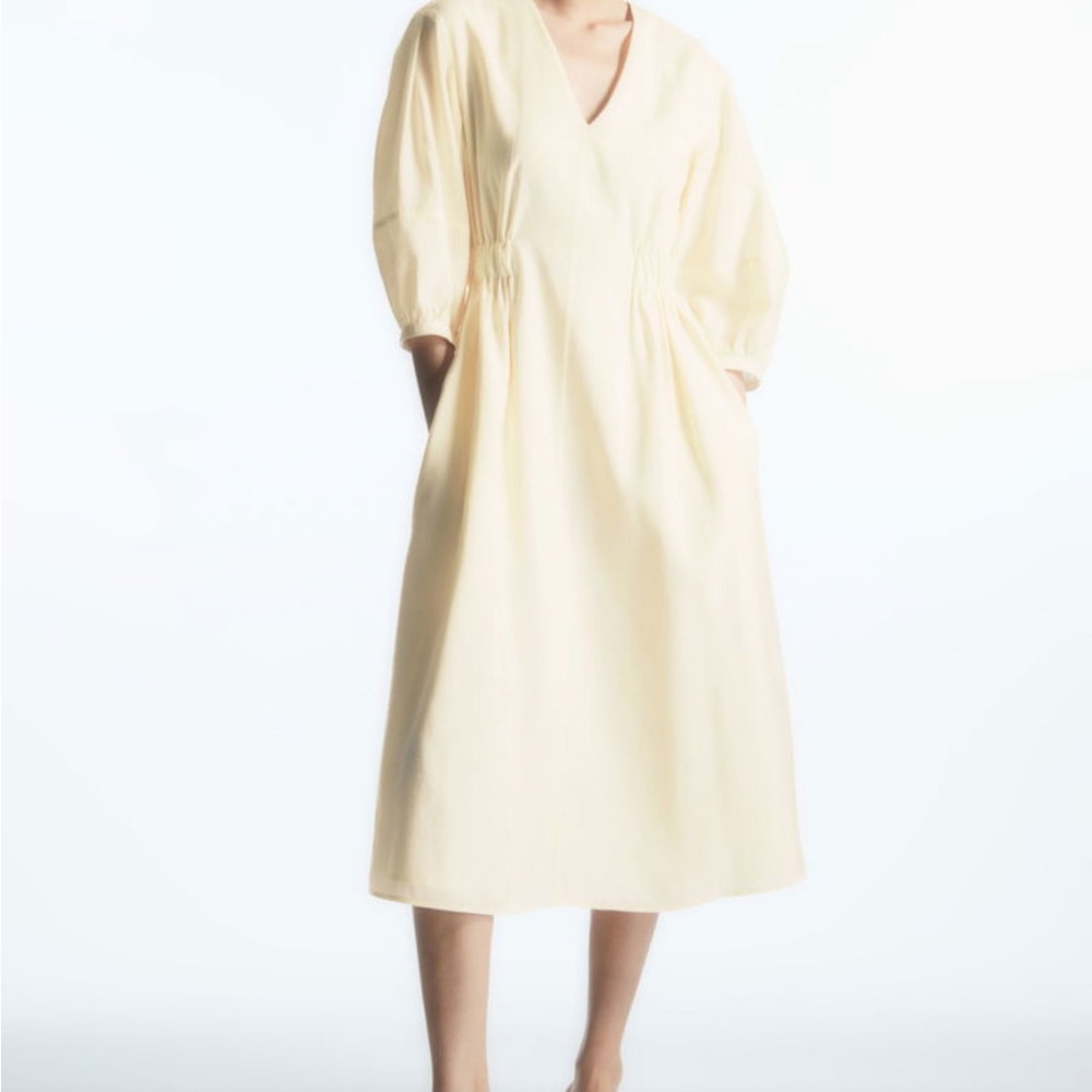 Cos Ivory Cream Midi Dress size 6